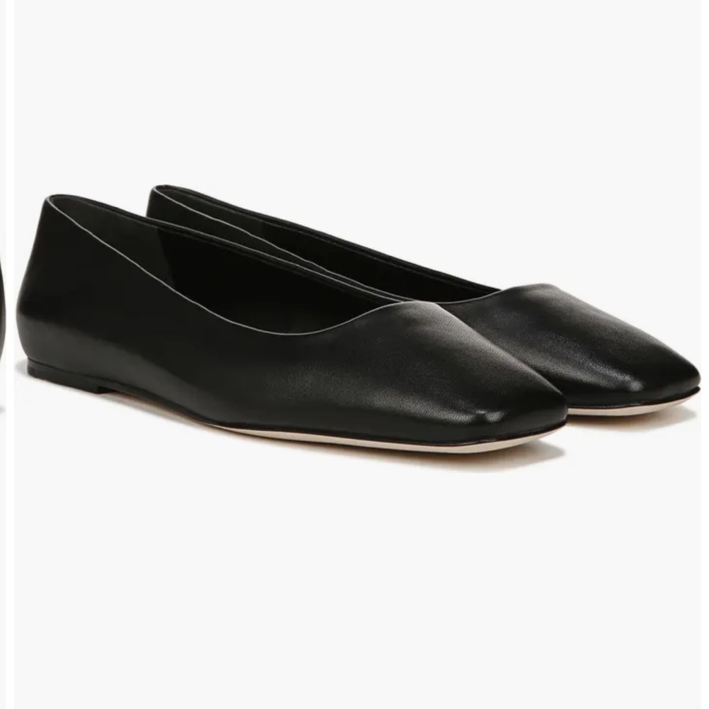 Vince Cesta Square Toe Black Ballet Flat Size 7.5